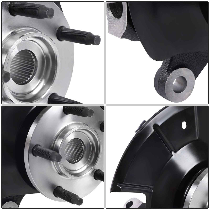 DURAFORCE Front Steering Knuckle & Wheel Bearing Hub Assembly Pair New For 07-10 Ford Edge