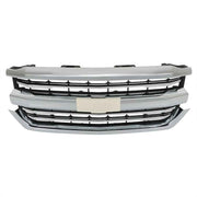 DURAFORCE Front Upper Bumper Grille Grill Chrome For Chevrolet Silverado 1500 2016-2018