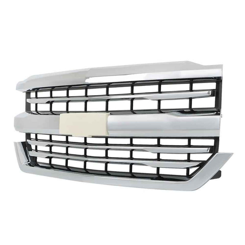 DURAFORCE Front Upper Bumper Grille Grill Chrome For Chevrolet Silverado 1500 2016-2018