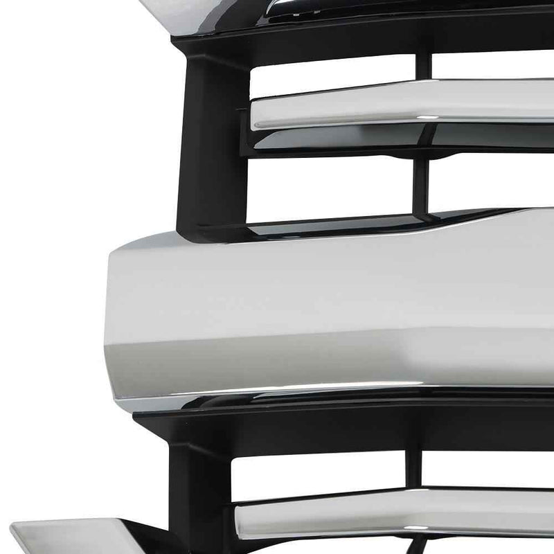DURAFORCE Front Upper Bumper Grille Grill Chrome For Chevrolet Silverado 1500 2016-2018