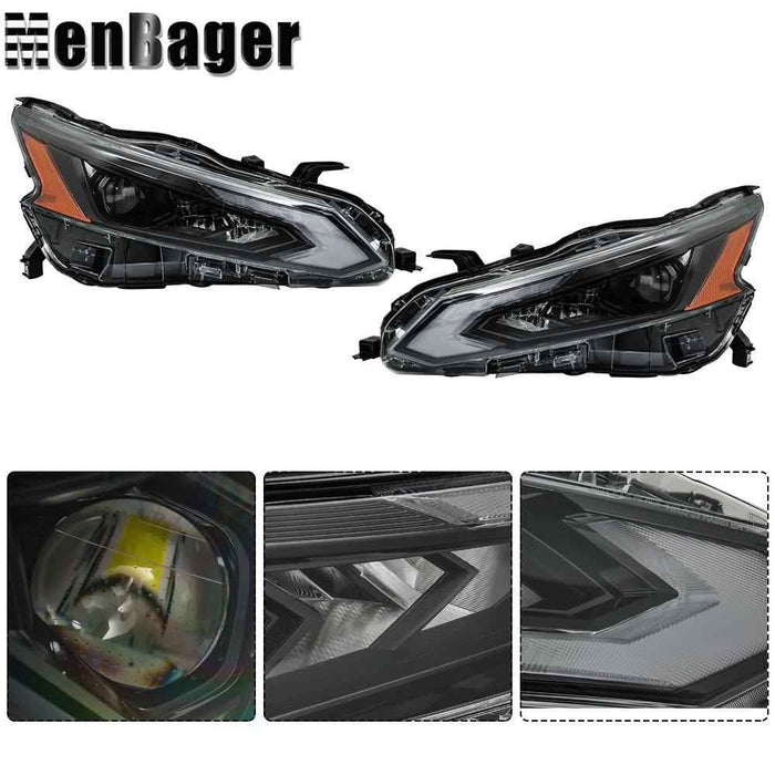 DURAFORCE Full LED Headlights Black Housing For Nissan Altima 2023 2024 Left&Right Side