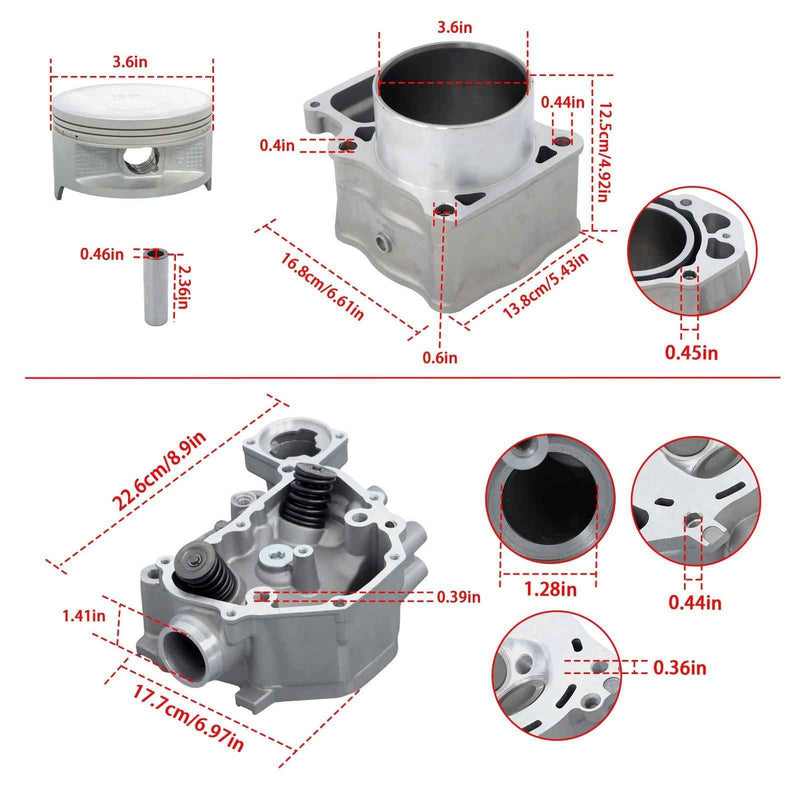 DURAFORCE New For Honda TRX500 12200-HP7-A01 Engine Cylinder Head Rebuild Kit ATV