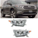 DURAFORCE Halogen Left+Right Side Headlights For 2011-2012-2013 Toyota Highlander Chrome