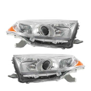 DURAFORCE Halogen Left+Right Side Headlights For 2011-2012-2013 Toyota Highlander Chrome