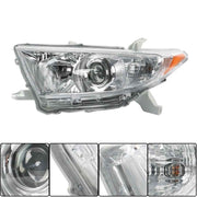DURAFORCE Halogen Left+Right Side Headlights For 2011-2012-2013 Toyota Highlander Chrome