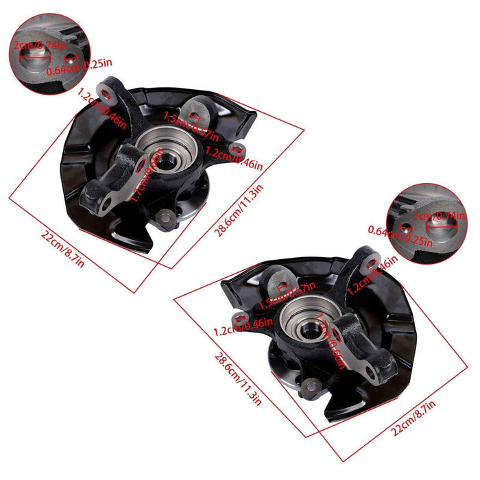 DURAFORCE Front Steering Knuckle & Wheel Hub Bearing Assembly Pair For Toyota Sienna FWD