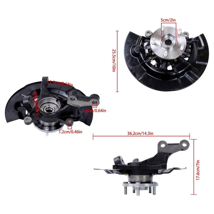 DURAFORCE Front Steering Knuckle+Wheel Hub Bearing For 12-17 Toyota Camry 698-382 698-383
