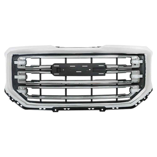 DURAFORCE Front Upper Grille For GMC Sierra 1500 16-2018 19 Chrome Grill Plastic GM1200743
