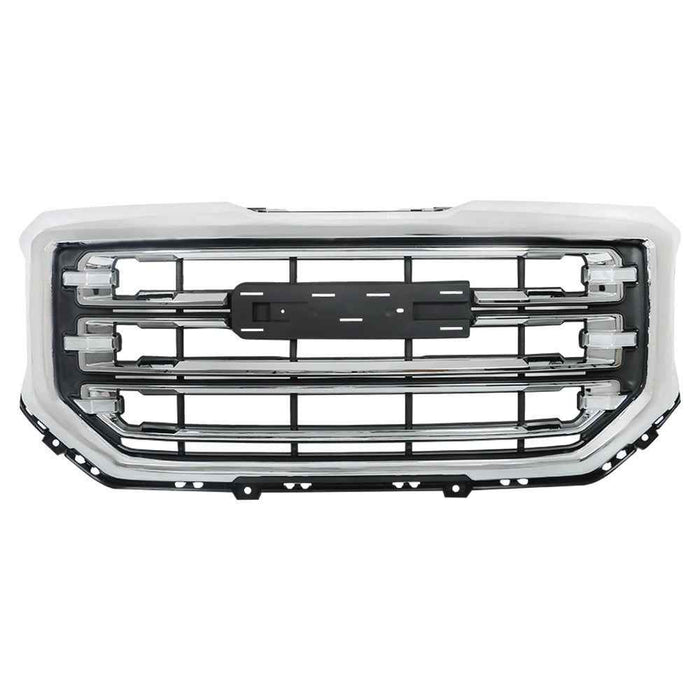 DURAFORCE Front Upper Grille For GMC Sierra 1500 16-2018 19 Chrome Grill Plastic GM1200743