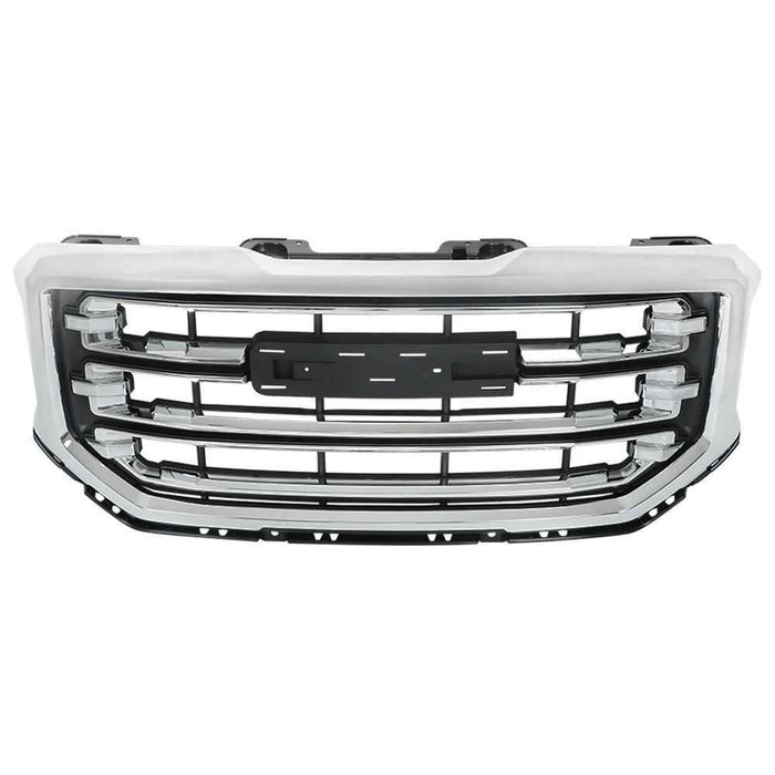 DURAFORCE Front Upper Grille For GMC Sierra 1500 16-2018 19 Chrome Grill Plastic GM1200743