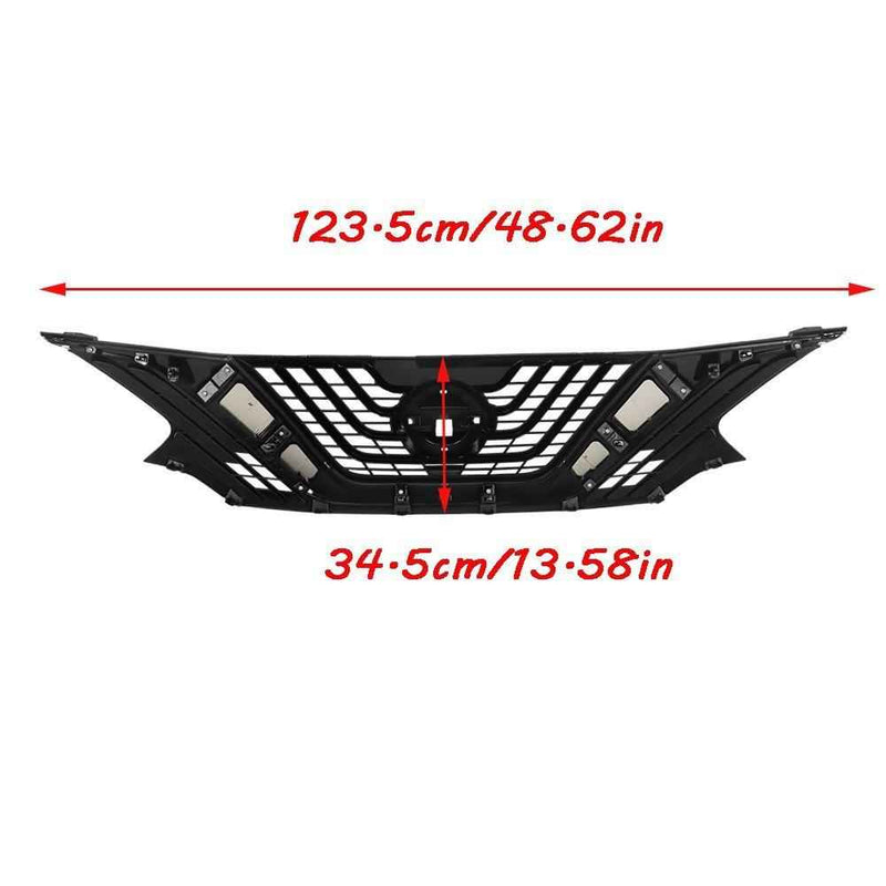 DURAFORCE Chrome+Black Plastic For Nissan Murano 2015-17 2018 Front Bumper Upper Grille