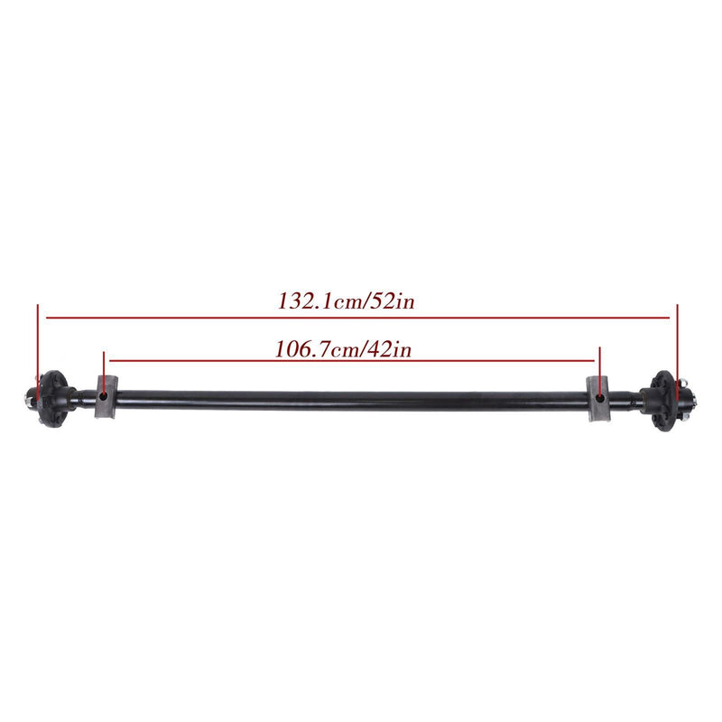 DURAFORCE 2000 lbs Trailer Boat Axle 4lug-4" 52" Hub Face 42" Spring Center W/ U-Bolt Kit