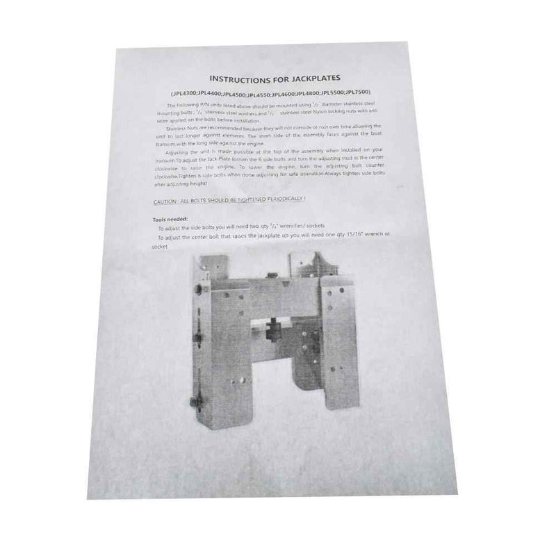 DURAFORCE For Plate JPL4500 Adjustable 6" Outboard Boat Plate New