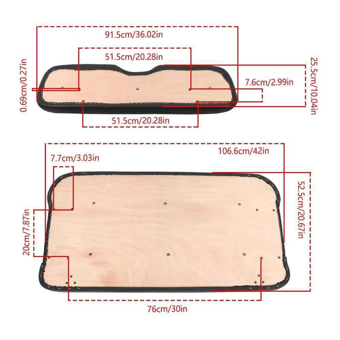 DURAFORCE Front Seat Cushion For 1994-2013 EZGO Medalist TXT Golf Cart w/ Hardware