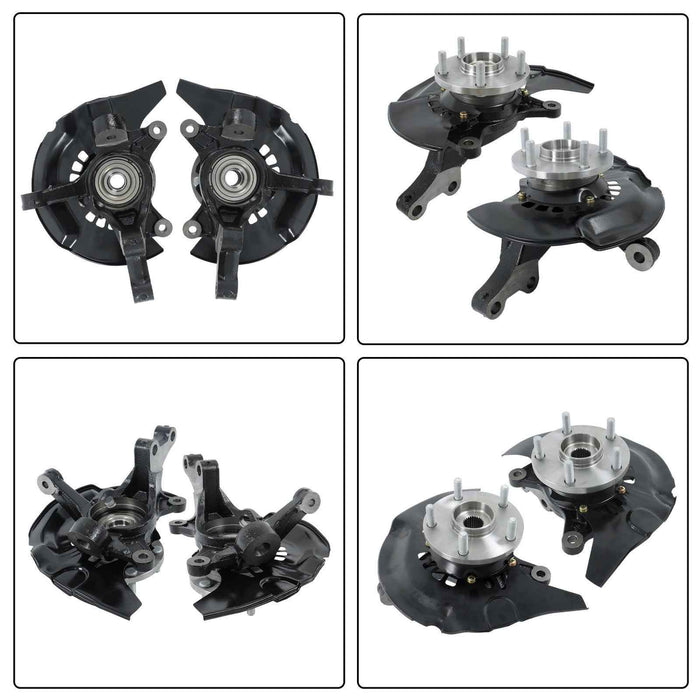 DURAFORCE Pair Front Steering Knuckle & Wheel Hub Bearings For Toyota Highlander 2.4L 3.3L