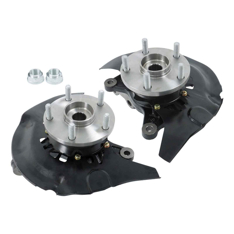 DURAFORCE Pair Front Steering Knuckle & Wheel Hub Bearings For Toyota Highlander 2.4L 3.3L
