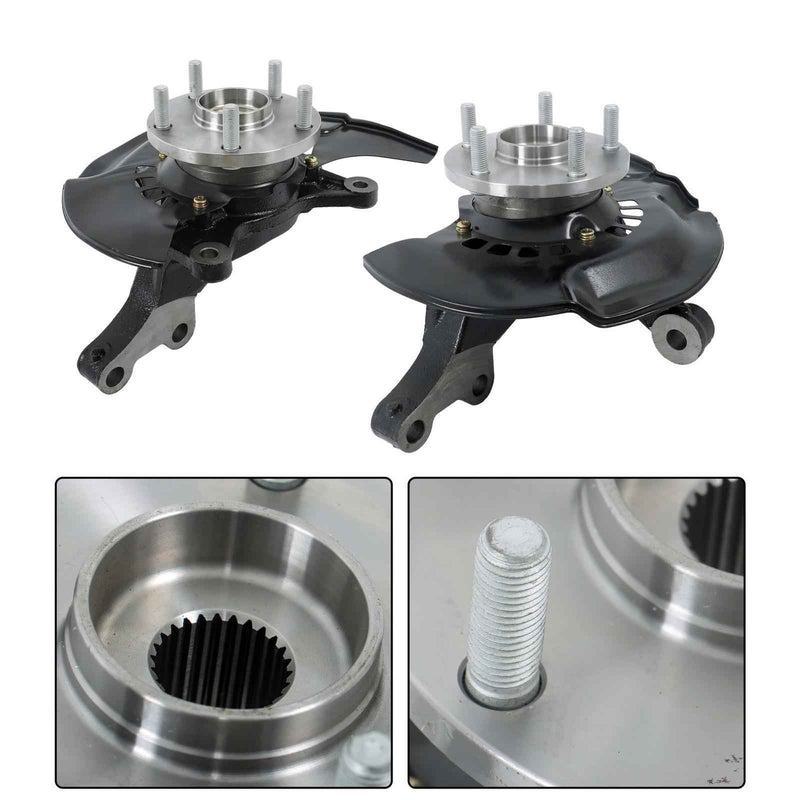DURAFORCE Pair Front Steering Knuckle & Wheel Hub Bearings For Toyota Highlander 2.4L 3.3L
