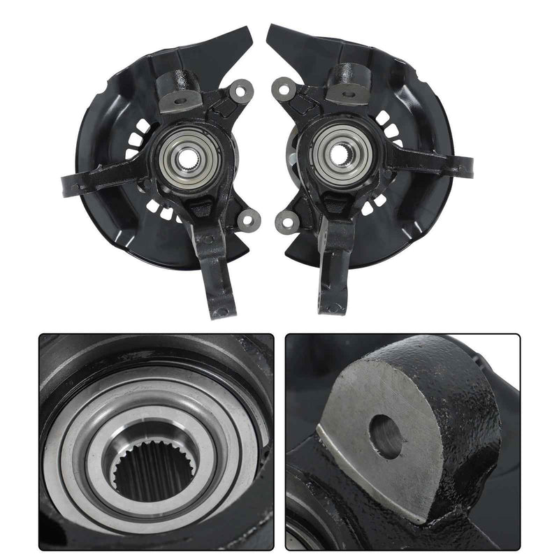 DURAFORCE Pair Front Steering Knuckle & Wheel Hub Bearings For Toyota Highlander 2.4L 3.3L