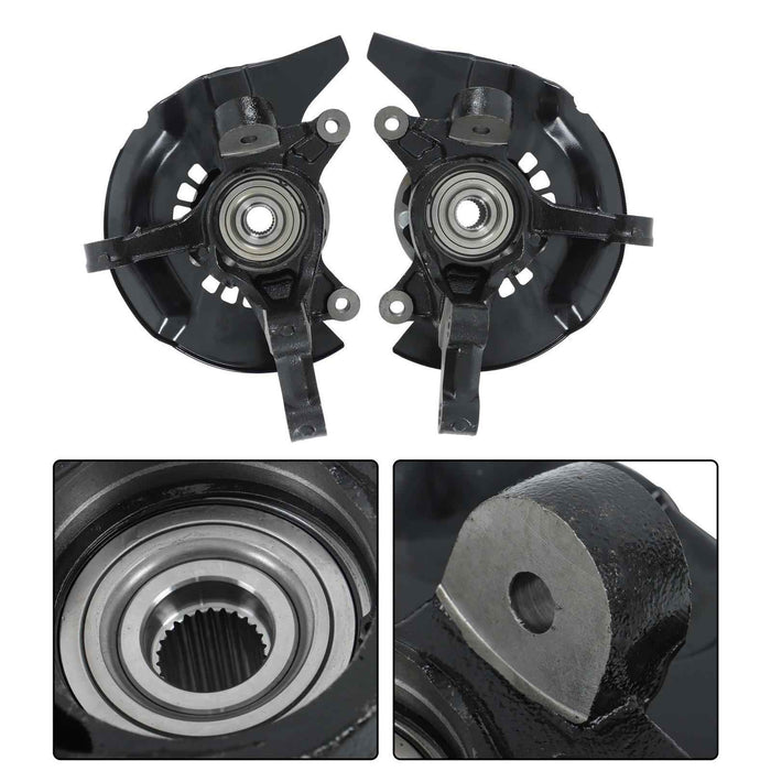 DURAFORCE Pair Front Steering Knuckle & Wheel Hub Bearings For Toyota Highlander 2.4L 3.3L