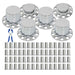 DURAFORCE Chrome Flat Top Hub Cover Kit Lug Nut Wheel Axle Covers Semi Truck 33 MM 6 Pack