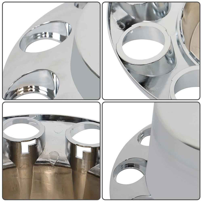 DURAFORCE Chrome Flat Top Hub Cover Kit Lug Nut Wheel Axle Covers Semi Truck 33 MM 6 Pack