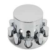 DURAFORCE Chrome Flat Top Hub Cover Kit Lug Nut Wheel Axle Covers Semi Truck 33 MM 6 Pack