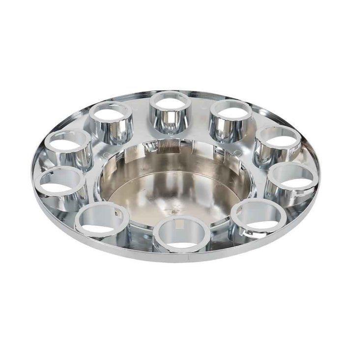 DURAFORCE Chrome Flat Top Hub Cover Kit Lug Nut Wheel Axle Covers Semi Truck 33 MM 6 Pack