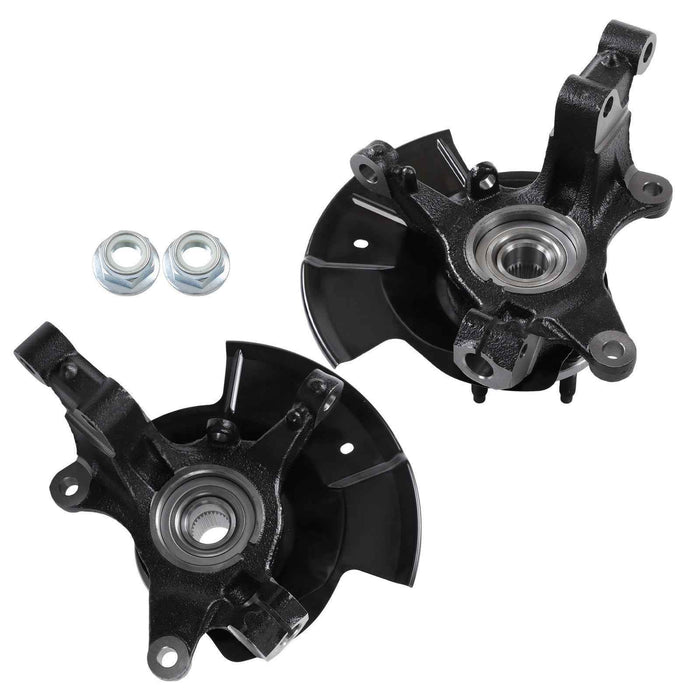 DURAFORCE Front L&R Wheel Hub Bearing Steering Knuckles For Ford Edge 2011 2012 2013 2014