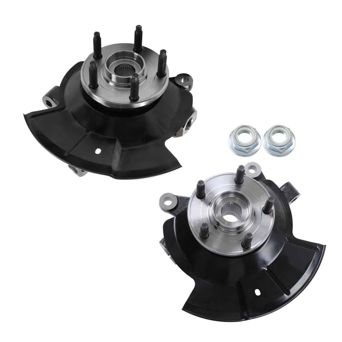 DURAFORCE Front L&R Wheel Hub Bearing Steering Knuckles For Ford Edge 2011 2012 2013 2014