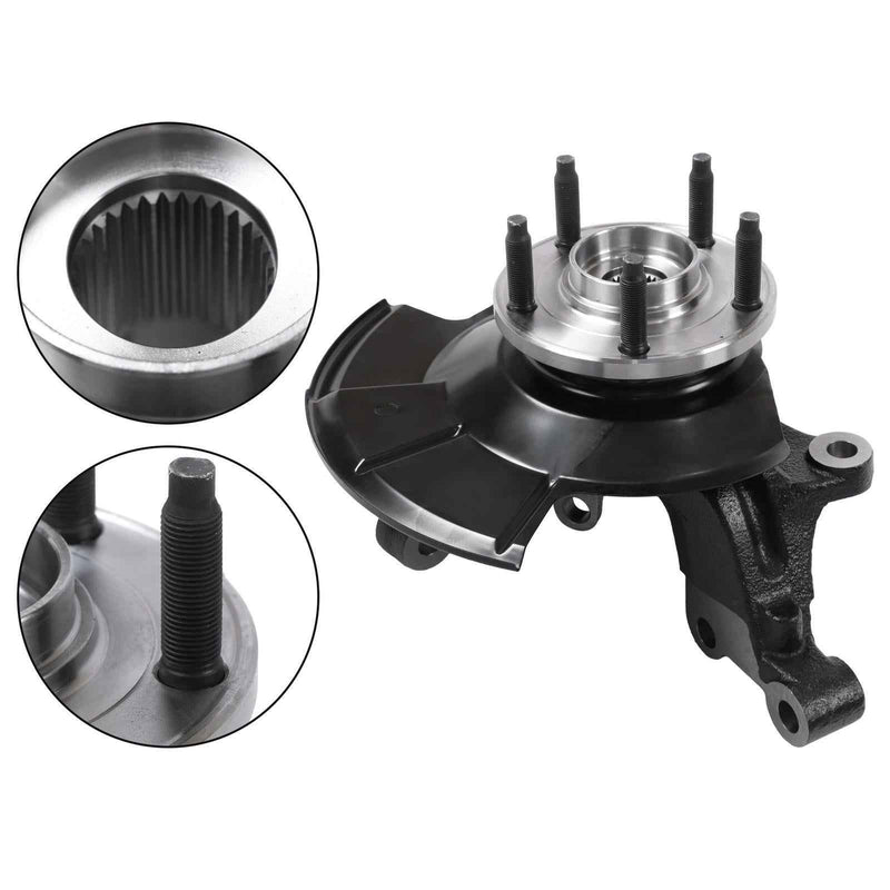 DURAFORCE Front L&R Wheel Hub Bearing Steering Knuckles For Ford Edge 2011 2012 2013 2014