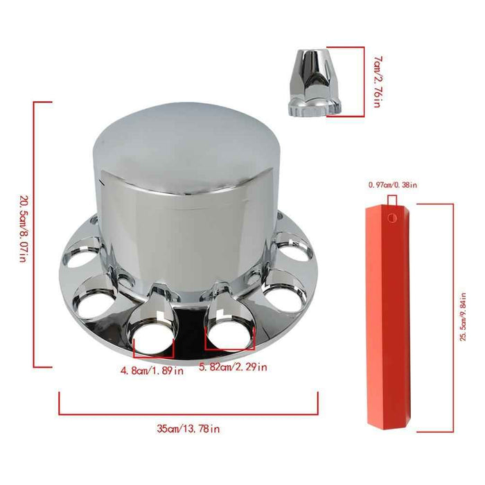 DURAFORCE 4 Pack Rear Wheel Axle Hub Cover Kit Nut Covers Chrome Semi ABS Plastic 33 MM