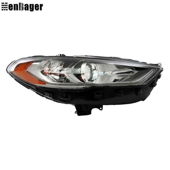 DURAFORCE Headlight Assy For 2017-2019 Ford Fusion Halogen w/LED DRL Chrome Passenger Side