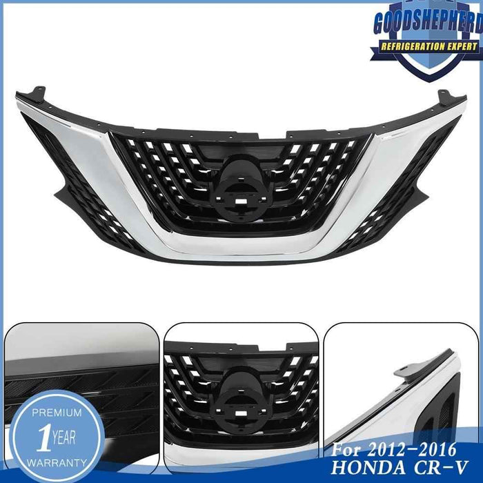DURAFORCE Front Upper Bumper Grille Plastic Chrome & Black For Nissan Murano 2015 16-2018