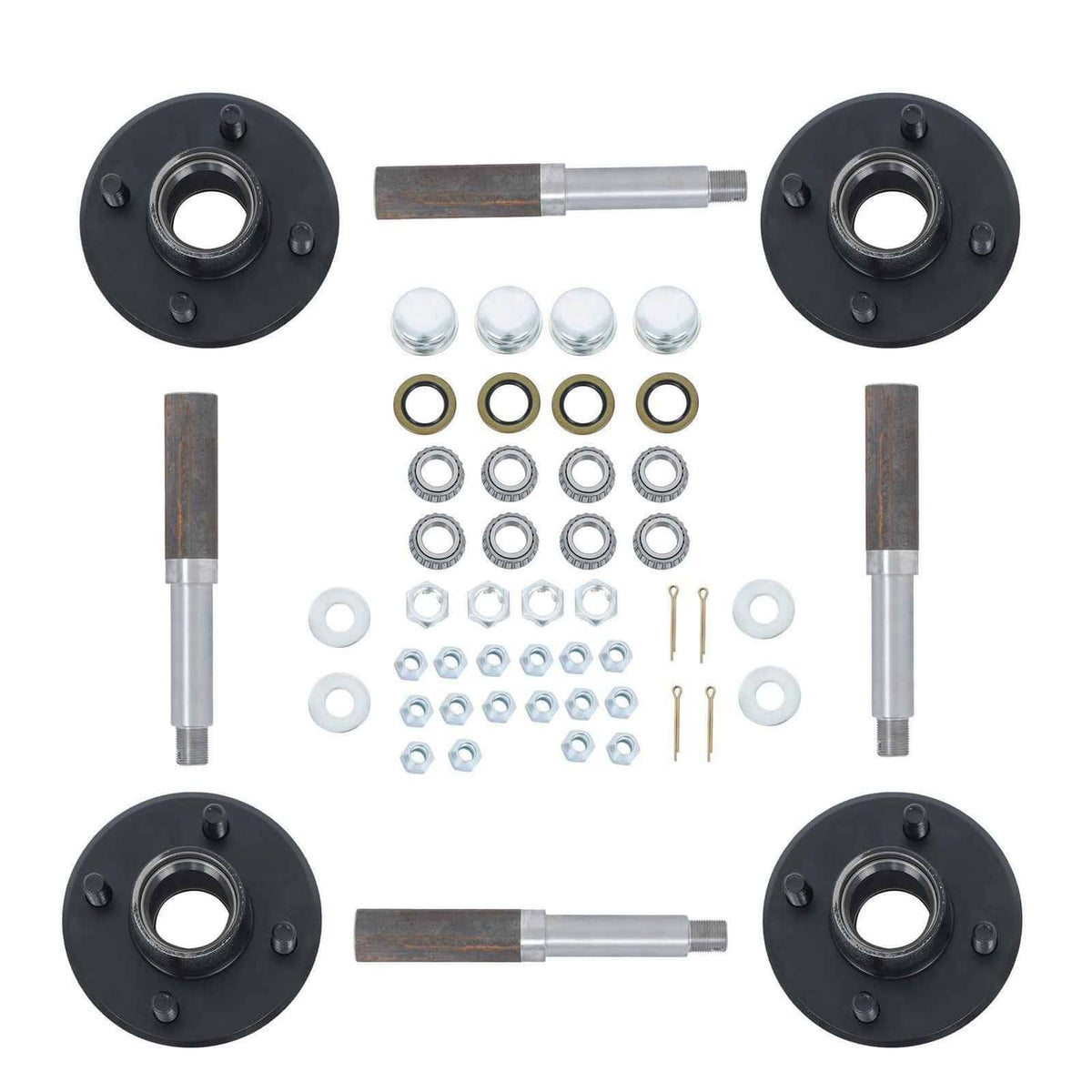 (Pack of 4) Trailer Axle Kits with 4 on 4