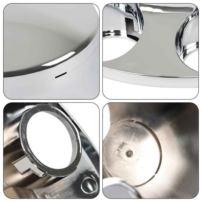 DURAFORCE 4 Pack 33mm Chrome Semi Truck Rear Wheel Axle Covers W/ Hub Caps Lug Nuts Set