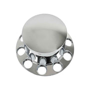 DURAFORCE 4 Pack 33mm Chrome Semi Truck Rear Wheel Axle Covers W/ Hub Caps Lug Nuts Set