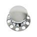 DURAFORCE 4 Pack 33mm Chrome Semi Truck Rear Wheel Axle Covers W/ Hub Caps Lug Nuts Set
