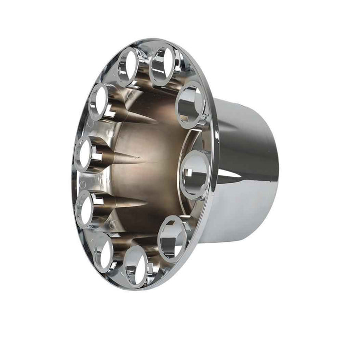 DURAFORCE 4 Pack 33mm Chrome Semi Truck Rear Wheel Axle Covers W/ Hub Caps Lug Nuts Set