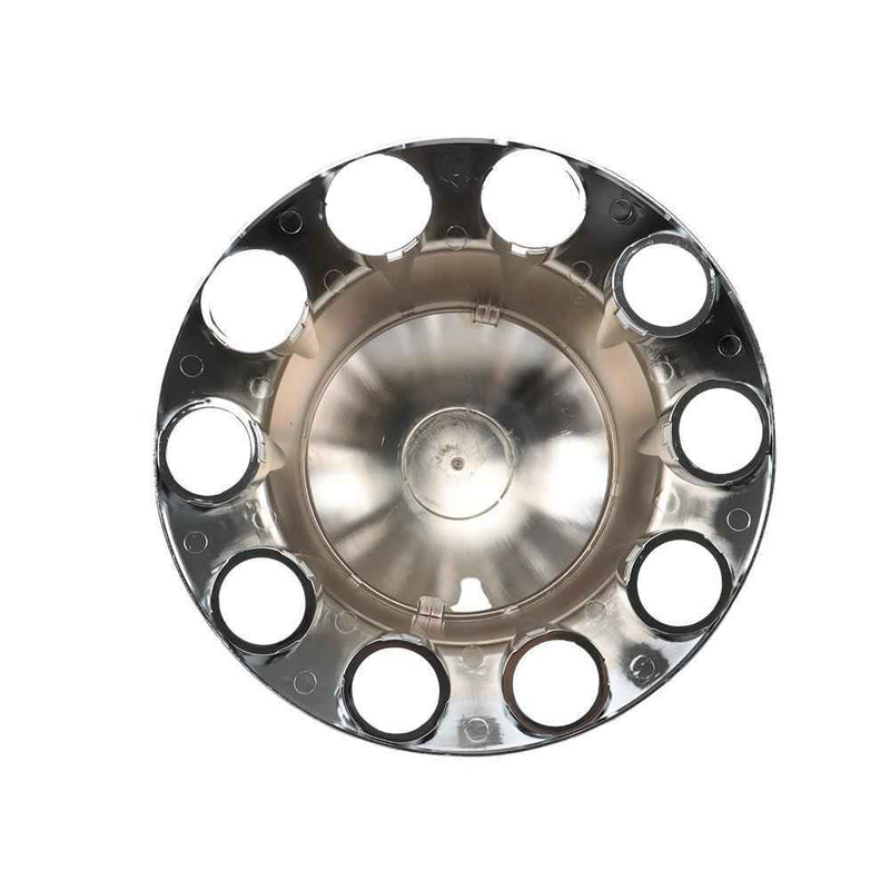 DURAFORCE 4 Pack 33mm Chrome Semi Truck Rear Wheel Axle Covers W/ Hub Caps Lug Nuts Set