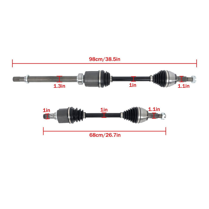DURAFORCE For Nissan Rogue 2008 2009-2013 CV Axle Shaft Front Left & Right Set NCV53911