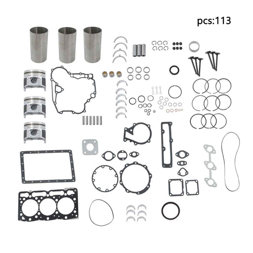 DURAFORCE D1105 Overhaul Rebuild Kit Compatible for Kubota Engine KX41 Excavator Liners