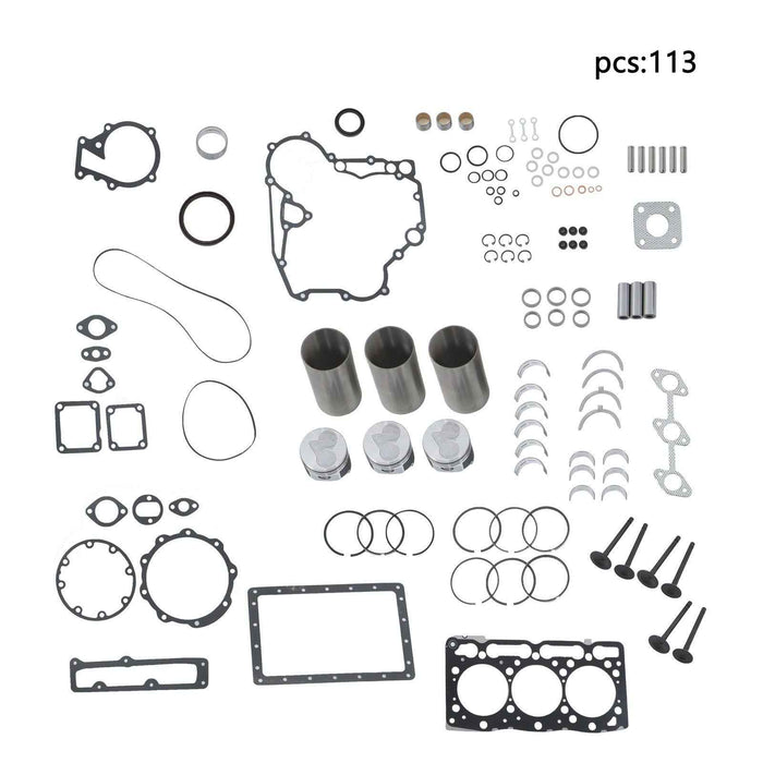 DURAFORCE D1105 Overhaul Rebuild Kit Compatible for Kubota Engine KX41 Excavator Liners
