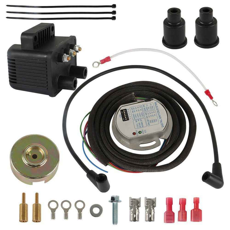DURAFORCE For Evo Big Twin XL 1970-2003 Single Fire Programmable Ignition Coil Kit New