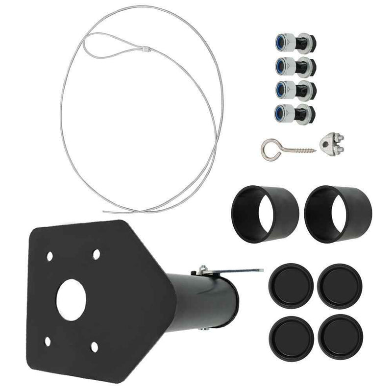 DURAFORCE 12"-17" Fifth Adjustable Forward Offset Wheel Adapter Hitch to Gooseneck Black