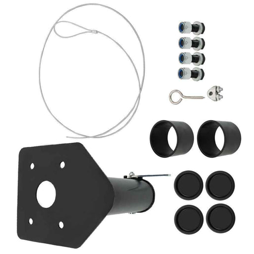 DURAFORCE 12"-17" Fifth Adjustable Forward Offset Wheel Adapter Hitch to Gooseneck Black