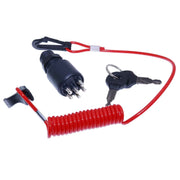 DURAFORCE Ignition Key Switch W/ Lanyard for OMC Johnson Evinrude 5005801 175974 1996 & up