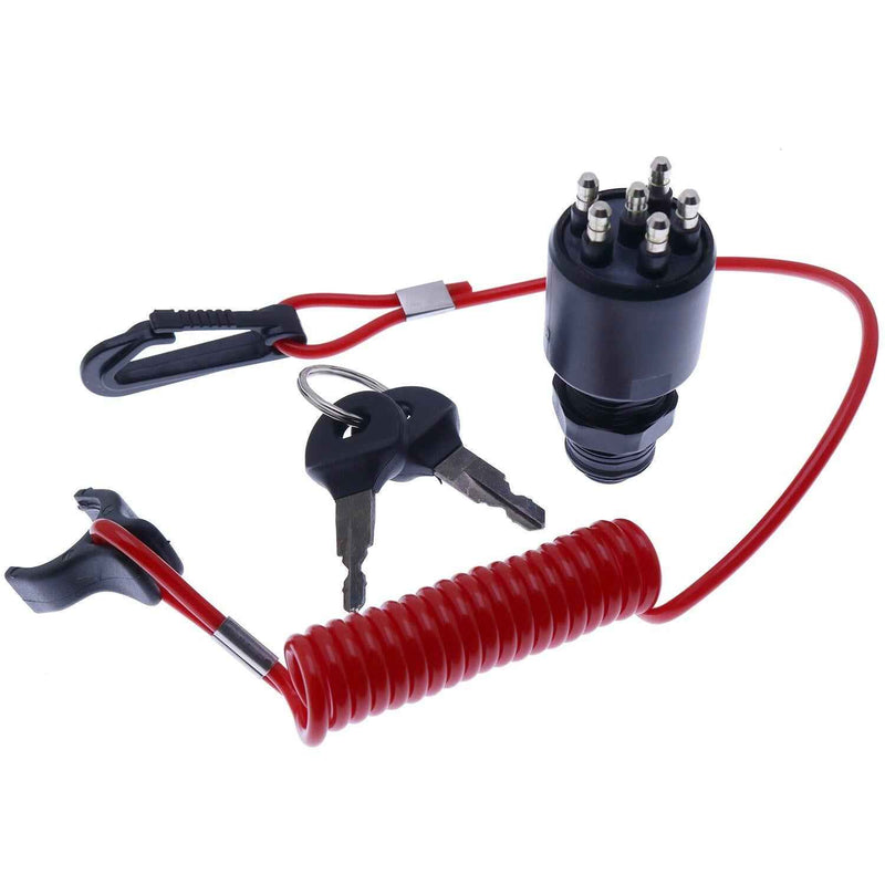 DURAFORCE Ignition Key Switch W/ Lanyard for OMC Johnson Evinrude 5005801 175974 1996 & up