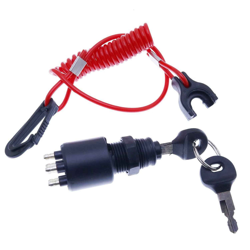 DURAFORCE Ignition Key Switch W/ Lanyard for OMC Johnson Evinrude 5005801 175974 1996 & up