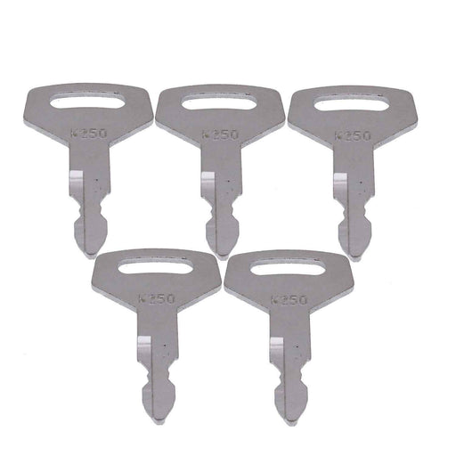 DURAFORCE 5Pcs Key K250 for Kobelco Kawasaki MDI-Yutani New Holland Case Excavator Loader