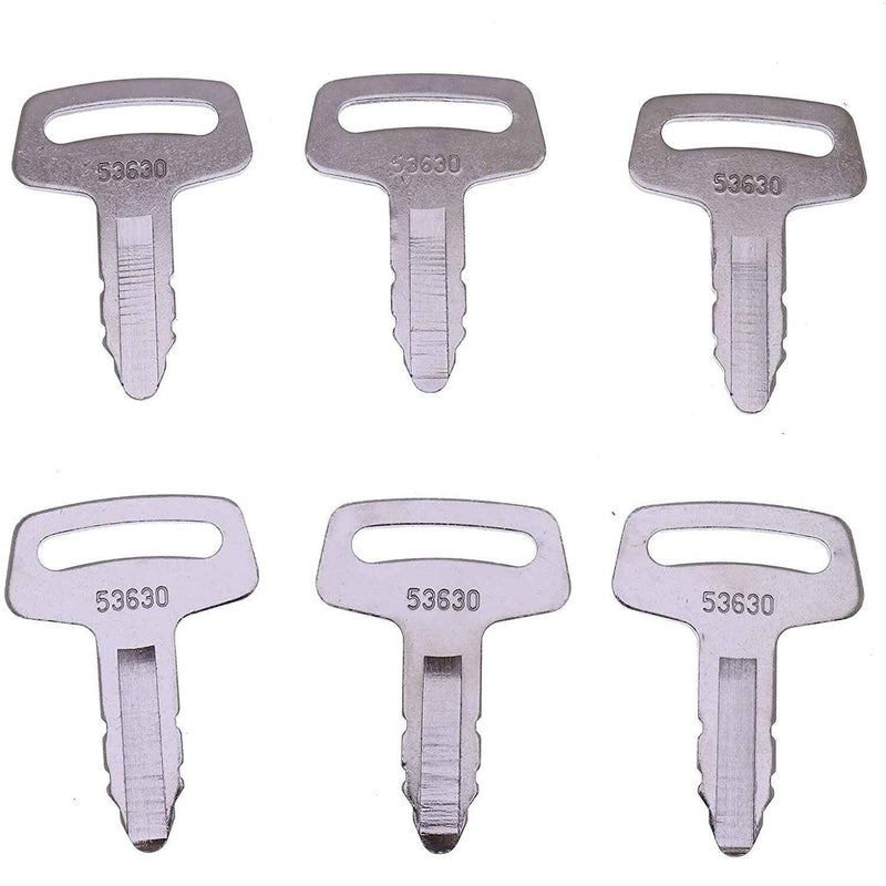 DURAFORCE (6) Ignition Key RC101-53630 for Kubota K008 KX161-2 KX101 KX151 R410 KH61 R520S